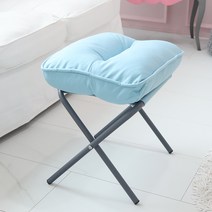 21세기트랜드 접이식 다용도 의자겸 발받침 패브릭, 스카이블루