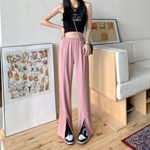 피어니스트 여성용 밴딩 트임 와이드 팬츠