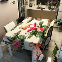 플라밍고 패턴 다양한 패브릭 사각 테이블보, 1, 90 x 90 cm