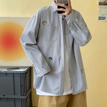 남성용 알럽홈 자수 포인트 셔츠