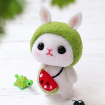 올라운더 토끼 만들기 펠트 뜨개질 DIY 패키지, 그린, 1세트