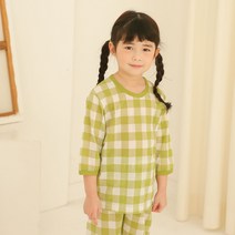 보보 아동용 컬러체크 7부 레이온 실내복 세트
