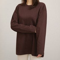 오키진 여성용 기본 특양면 라운드긴팔티