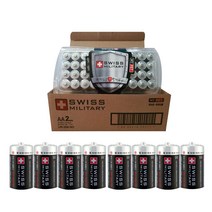 스위스밀리터리 알카라인 AA건전지 40p + 망간 C건전지 8p 세트, 2개