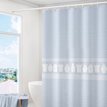 마켓A 캐릭터 패브릭 샤워커튼 곰블루 150 x 180 cm, 1개