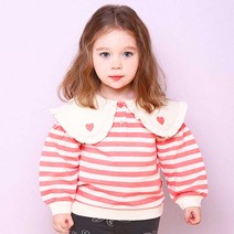 몰리멜리 여아용 러브홀릭 카라 맨투맨 티셔츠