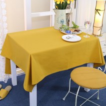 나산데코 면 테이블커버, 골드옐로우, 6인용(210 x 140 cm)