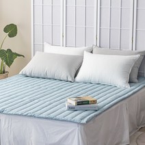 60수 순면 아사 침대 패드, 블루