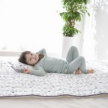 아띠블랑 코튼 신생아 아기 방수 패드, 화이트도치