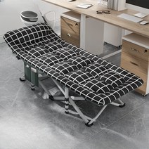 아로무드 모던 올인원 목배게 1인용 접이식 침대, 블랙 체크