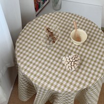 프랑온드 빈티지 감성 체크 식탁보, 옐로, 70 x 100 cm