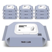 트루컬러 센서티브 물티슈 캡형, 10개, 100매입