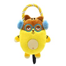 허그스마트 강아지 야옹이 터그놀이 삑삑 장난감, 1개, 옐로우 + 화이트