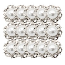 브로치 진주 보석 단추 21mm, 니켈, 15개