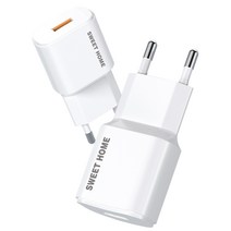 스윗홈 9V QC 3.0 USB 고속 가정용 충전기, 화이트, 2개