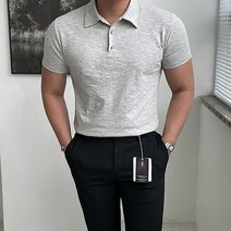 남자다잉 남성용 프리드 머슬핏 카라 반팔 티셔츠