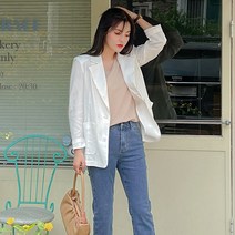 로미스토리 빅사이즈 모던 린넨 셋업 싱글 자켓