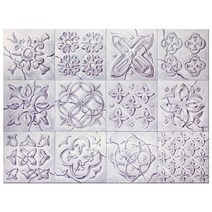 인스타일 모자이크 DIY 접착 조각타일 12종 세트, 앤틱실버 A형