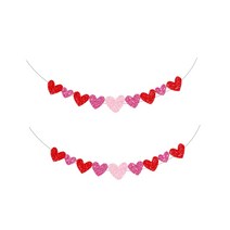 더리빙 파티 기념 가랜드, 02 하트(핑크 + 레드), 2개