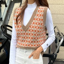 패션풀 GOLF F 패턴 브이넥 베스트 28912