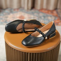 더나은날 여성용 진주 셔링 메리제인 로우힐 구두 3cm YT_RI032