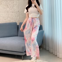 여성용 유니크 타이다이 와이드팬츠 트레이닝복