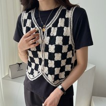 세컨그라운드 여성용 크로쉐 뜨개 베스트