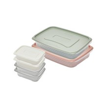 씨밀렉스 프레쉬핏 냉장고 정리용기 세트, 1세트, GRAY 780ml x 2p + WHITE 780ml x 2p + GREEN 2000ml + PINK 2000ml