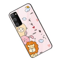 귀여운 일러스트 강화유리 휴대폰 케이스