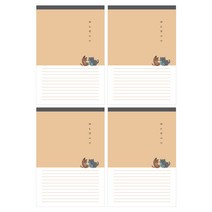 톡톡팬시 3000 애니멀 그라데이션 패드편지지, 옐로우, 4개