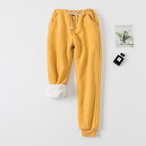 마켓A 여성용 벨벳안감 컬러 조거팬츠