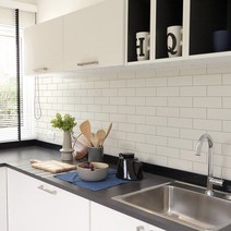 직사각 타일 시트지 HDC-20433, 화이트