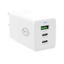 디지지 GaN PPS USB PD 3포트 65W 고속 멀티 충전기 어댑터 ZX-3U10T, 화이트, 1개