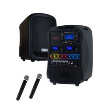 제일 이동식 포터블 앰프 + 무선 핸드 마이크 2p 세트, JPA-80USB