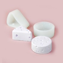 실리콘 치즈몰드 원형 + 삼각 세트, 화이트