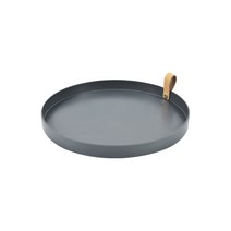 윰스 가죽 핸들 라운드 다용도 트레이 스토리지, 딥그레이