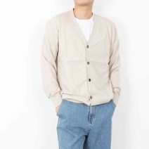 남성용 6컬러 슬림 베이직 기본 브이넥 니트가디건