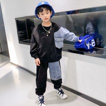 빠빠야네 남아용 포켓 데님 보이슈트 상하 세트