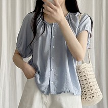 여성용 몰리 셔링 블라우스