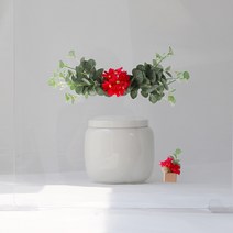 그리너리데이지 납골당리스 + 미니화병, 레드