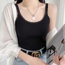 구디프 여성용 큐티 레이스 코튼 나시
