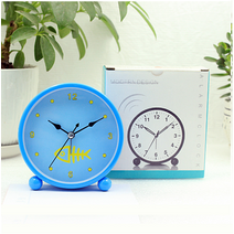 예따여기 책상 침실 알람 원형 미니 탁상 시계, 블루피쉬