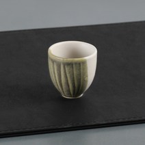 달소금 도자기 하프 술잔 올리브, 1개, 단품