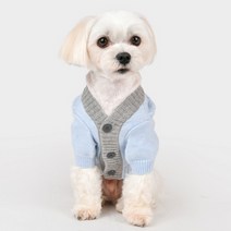 올치 반려동물 솜사탕 꽈배기 니트 가디건 TS6495, 스카이블루