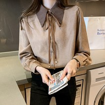 루나걸 리본타이 카라 블라우스