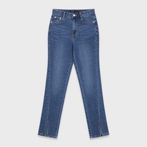 미쏘 여성용 슬릿 슬림일자핏 데님 청바지