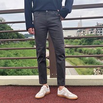 머시따 남성용 슬림일자 히든밴딩 코튼 면바지