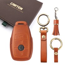 카템 감탄 3D 가죽 키 케이스 풀세트, 탄, 벤츠 02