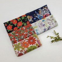 마리엔느 여성용 화려한 플라워 아사 가제 손수건 스카프 5종 세트