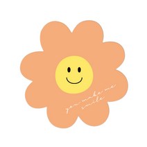 도나앤데코 빅사이즈 유메이크미 스마일 데이지 스티커 7cm, 라이트오렌지, 90개